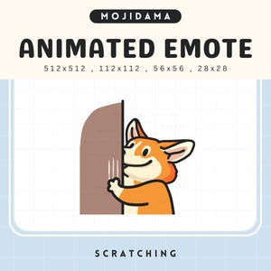 Corgi Dog Scratch Emotes Animation: Cute Chibi Animated Twitch Emotes for Streaming on OBS, Kick, Discord, YouTube & Vtuber
