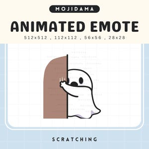 Animated Halloween Ghost Twitch Emote: Spooky Scratch (Digital Download