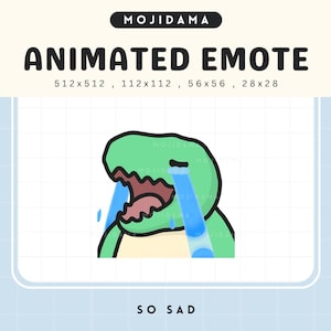 Sad Dino Twitch Emote: Crying T-Rex Animation (Digital Download)