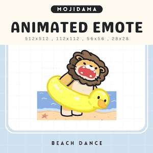 Lion Dance Emotes Twitch Animated Animation Summer Vibes Emote Chibi Cute Vtuber Live Stream Gaming Discord Youtube Streamlabs Obs Funny