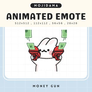 Bunny Twitch Emotes Animation Money Rich Cute Chibi Animated Rabbit Kawaii Emote Vtuber Streamer Live Streaming Discord Funny Emot Stream