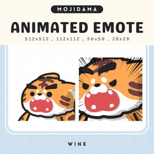 Animated Tiger Twitch Emotes: Funny Chibi Wink (Digital Download)