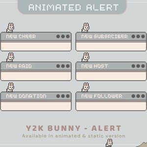 Twitch Alert Animation Animated Bunny Stream Alerts Cute Rabbit For Streaming Twitch Kick Youtube Pixel Cat Ghost New Raid Donation Cheer