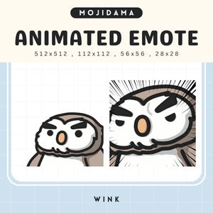 Owl Animated Twitch Emotes Animation Serious Face Wink Funny Cute Chibi Bird Stream Kawaii Emote Vtuber Live Gaming Discord Silly Emot Kick