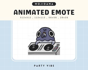 Emote de Twitch de paloma animada: ambiente festivo de pájaro chibi (descarga digital)