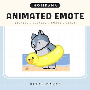 Wolf Dance Emotes Twitch Animated Summer Vibes Animation Emote Chibi Cute Vtuber Live Stream Gaming Discord Youtube Streamlabs Obs Funny