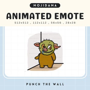 Kobold Halloween Punch Twitch Emotes Gruseliger Geist Unheimlich Animiert Wütend Seriös Emote Animation Mad Live Stream Gaming Discord Youtube Emoji