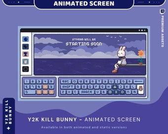 Bunny Twitch Screens Animation Scenes Stream Overlay Cute Kitty Animated Cozy Room Obs Streamlabs Twitch Studio Vtuber Aesthetic Starting