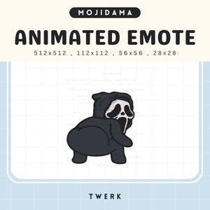 Twerking Cute Ghost Emotes Twitch Animation Halloween Spooky Animated Twerk Kawaii Emote Vtuber Streamer Live Streaming Discord Kick Emot
