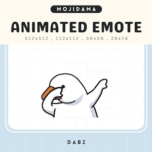 Goose Dabz Twitch Emotes Animation Svart Fånig Söt Chibi Animerat Djur Kawaii Emote Vtuber Streamer Dabbning Discord OBS Kick Streamlabs