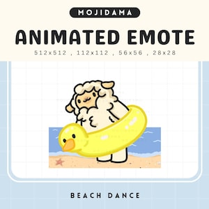 Sheep Dance Animated Emote: Beach Summer Vtuber (Digital File)