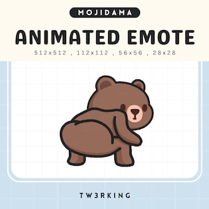 Twerking Bear Twitch Emotes Animation Cute Chibi Bears Twerk Animated Kawaii Emote Vtuber Streamer Live Streaming Discord Kick Emot