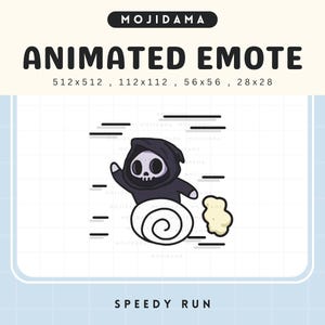 Skull Run Emotes Twitch Ghost Halloween Spooky Animation Speed Running Fast Away Cozy Emote Animated Live Stream Gaming Obs Discord Youtube