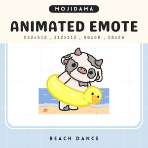 Emotes de danse de vache Twitch animés Summer Beach Dance Emotes Chibi Farm Animation Vtuber Mignon streaming en direct Gaming Discord Youtube Funny