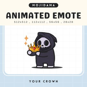 Skull Crown Emotes Animation: Spooky Twitch Animated Emotes for Streaming on YouTube, Kick, Discord
