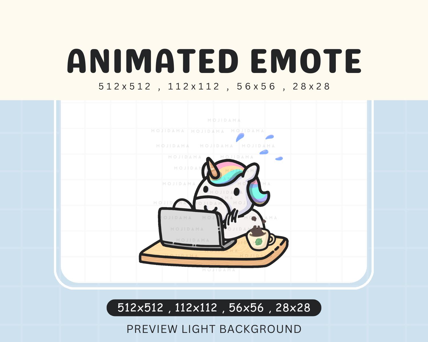 Unicorn Typing Emotes Animation: Funny Twitch Animated Emotes for ...