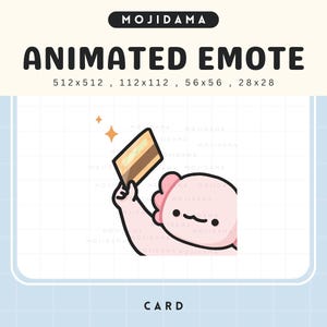 Aksolotl Karta podarunkowa Emotki Twitch Weź moje pieniądze Animacja Kup kredyt Przesuń Ładna Animacja Emotek Chibi Vtuber Stream Gaming Discord Youtube