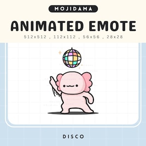 Axolotl Disco Twitch Emotes Dance Animated Hype Music Vibes Emote Animation Funny Chibi Vtuber Live Stream Gaming Obs Kick Discord Youtube