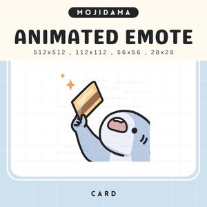 Émoticônes de carte de crédit requin Animation Twitch Prendre mon argent Achats Glisser Faire des emplettes Emotes animés mignons Chibi Vtuber Diffusion en direct Discord Youtube