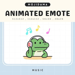 Crocodile Cozy Twitch Emotes Animated Vibe Chill Music Gaming Cute Alligator Animation Kawaii Silly Gaming Stream Chibi Emote Discord Vtuber