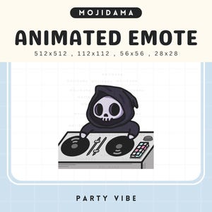 Party Skull Emotes Animation: Spooky Twitch Animated Emotes for Streaming on YouTube, Kick, Discord