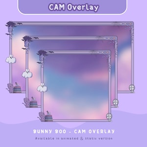 Cute Aesthetic Cam Overlay Twitch Stream Frame Animation Bunny Animated Cute Rabbit Youtube Streaming Cat Frame Just Chatting Gaming Vtuber