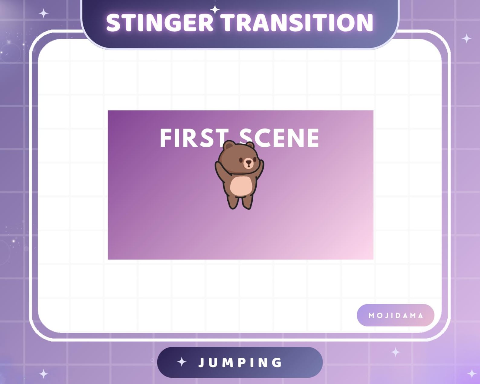 Simple Jump Transition Bear Jumping Twitch Transition Stinger Obs Streamlabs Cute Jump ...