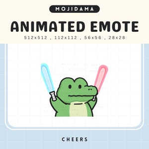 Crocodile Cheers Twitch Emotes Animated Cheering Hype Alligator Cute Emote Animation Chibi Vtuber Live Stream Gaming Discord Youtube Emoji