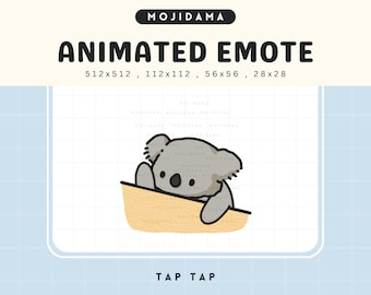 Koala Tap Tap Emotes Animation: Cute Animal Twitch Animated Emotes for Streaming on YouTube, Kick, Discord