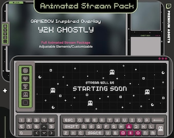 Halloween Ghost Stream Pack: Twitch Y2K Animated Overlay Vtuber Streamer Spooky Kick Youtube Retro
