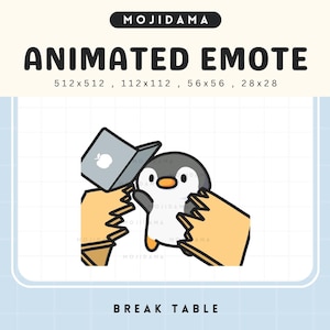 Angry Chibi Penguin Animated Emote: Break Table (Digital Download)
