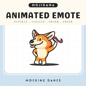 Animated Corgi Dance Emote: Funny Twitch/Discord/YouTube Puppy (Digital Download .gif & .png Files)