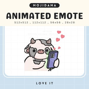 Cow Love Emotes Twitch Animation Tap Tap Like Stream Cute Animal Chibi Emote Vtuber Live Discord Kick Emot Gaming Live Emot Obs YouTube
