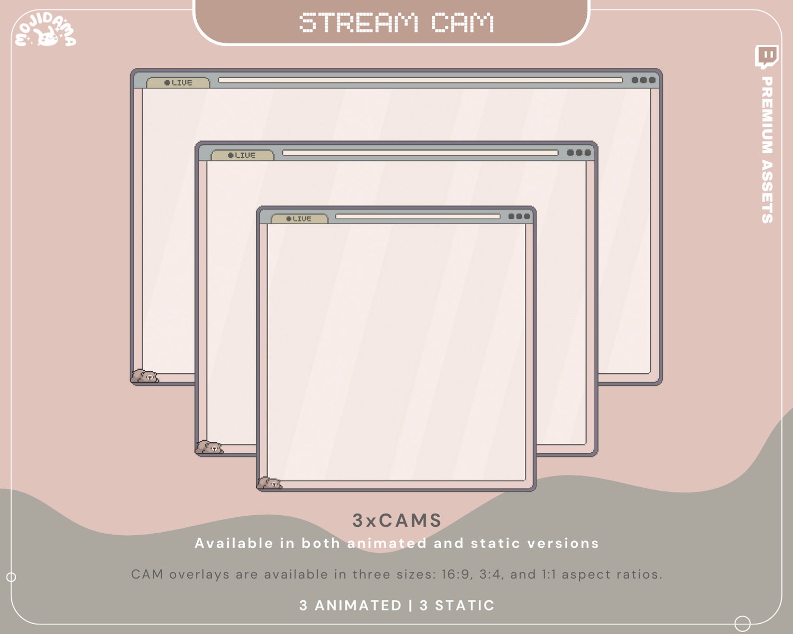 Bear Cam Frame Overlay Animation Blue Frame Cat Twitch Obs Studio ...