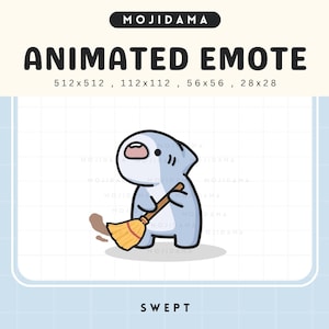 Chibi Shark Swept Banned Animated Emote: Funny Gaming Stream (Digital File)