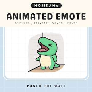 Animated T-Rex Punch Emote: Funny Dinosaur Twitch/Discord Stream Asset (Digital Download