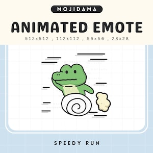 Crocodile Run Emotes Twitch Animated Speed Running Fast Away Emote Animation Alligator  Chibi Vtuber Live Stream Gaming Obs Discord Youtube