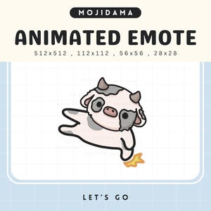 Vache hype Twitch Emotes Gg Animation Excité Anxieux Crazy Cattle Farm Emote mignonne Animation Chibi Vtuber Diffusion en direct Gaming Discord Youtube