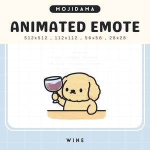 Golden Retriever Wine Emotes Twitch Animated Congrats Beer Dinner Cheers Emote Animation Dog Puppy Live Stream Gaming Kick Discord Youtube