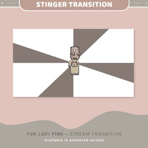 Oso Twitch Stinger Transición Animación Linda Superposición OBS Studio Streamlabs Cambio animado Cambiar pantallas Escenas Glitch Vtuber Youtube