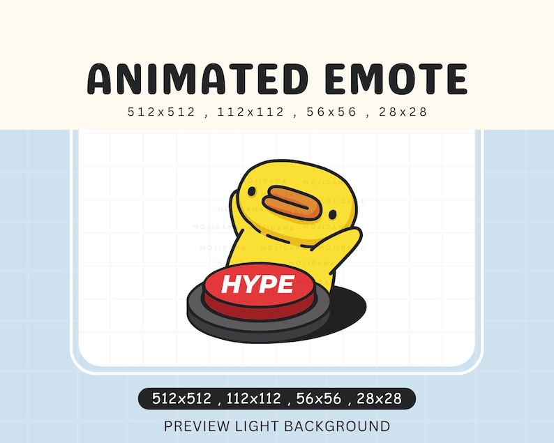 Animated Duck Hype Button Emote: Twitch, Discord, Youtube (digital ...