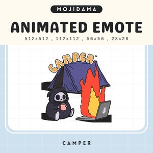 Animated Skull Camper Emote: Spooky Ghost Gaming Stream (Digital Download