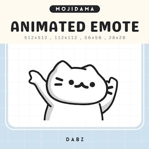 White Cat Dab Emote: Animated Chibi Kitten for Twitch/Discord (Digital Download)