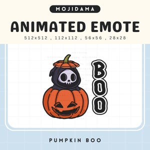 Animated Halloween Emote: Skull Ghost, Pumpkin Boo (Digital Download))