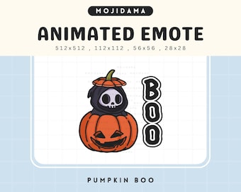 Animated Halloween Emote: Skull Ghost, Pumpkin Boo (Digital Download))