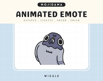 Emotes de Twitch de paloma tonta Animación de meneo Pájaro animado Chibi lindo Baile de transmisión Emote Kawaii Vtuber Emote de patada en vivo de Discord Emote de OBS de juegos