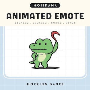 Crocodile Dance Emotes Animated Twitch Mocking Alligator Laugh Funny Cute Emote Animation Chibi Vtuber Live Stream Gaming Discord Youtube