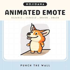 Corgi Punch Animated Emote: Chibi Twitch Stream Asset (Digital Download