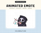 Skull Celebrate Twitch Emotes Ghost Halloween Spooky Animated Confetti Gg Congrats Happy Emote Animation Vtuber Live Stream Discord Youtube