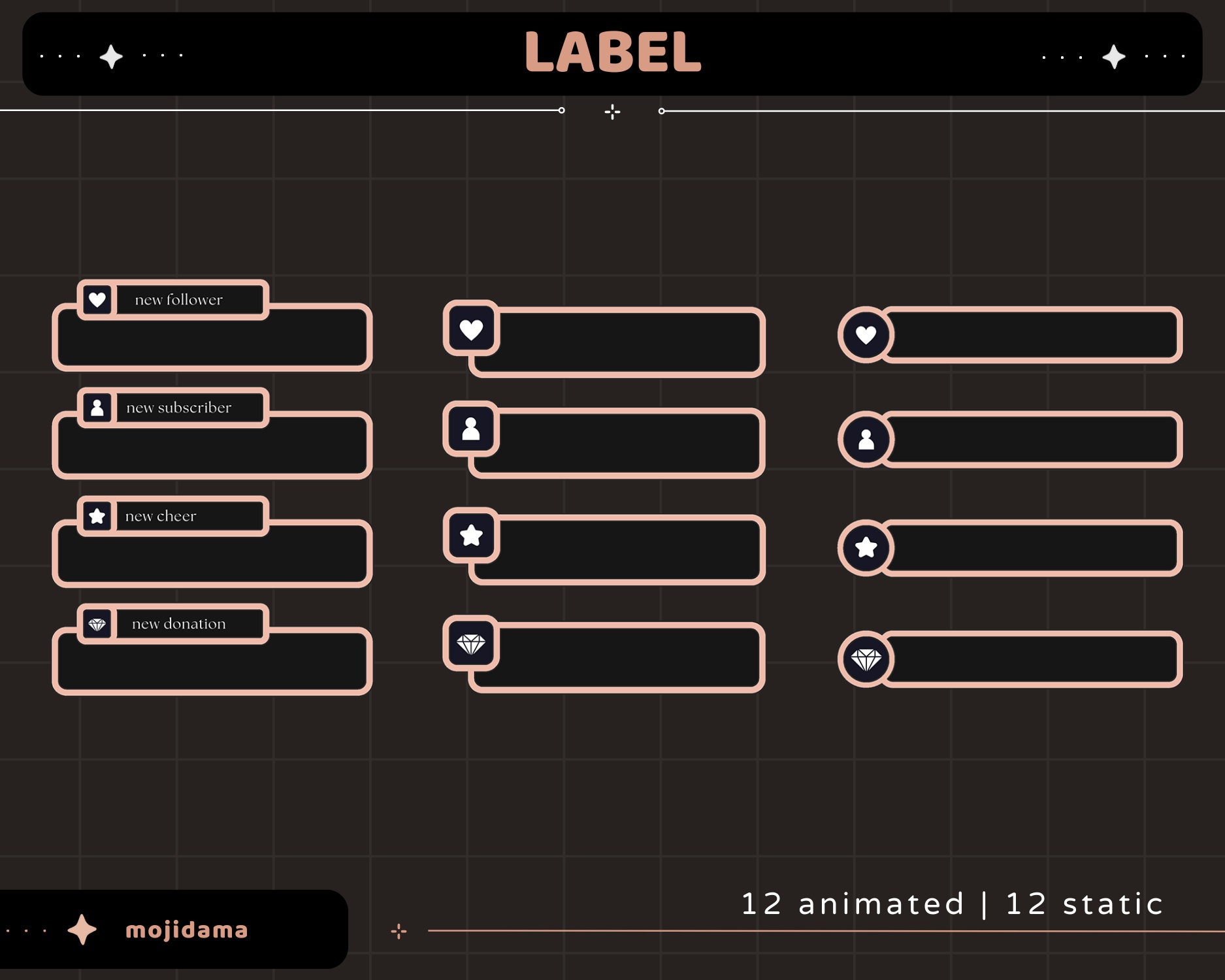 Black Space Animation Stream Pack Dark Aesthetic Star Animated Overlay ...